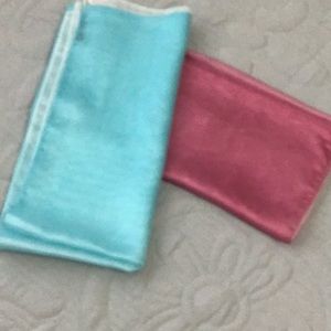Vintage Japan (2) Nylon Blend Pink and Blue Hombre 21.5" Square Scarves